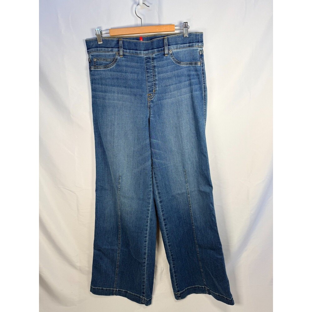 SPANX Seamed Front Wide Leg Jeans Women's XL Tall Vintage Indigo Pull-On